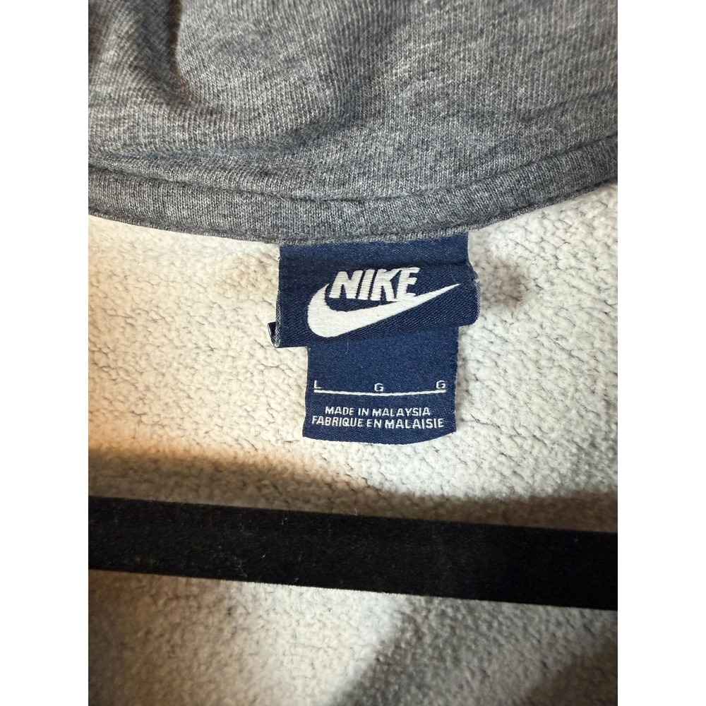 Nike Full Zip Hoodie Mens Large Gray Excellent Fleece Swoosh Logo
